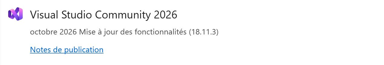 Tuile Visual Studio Community